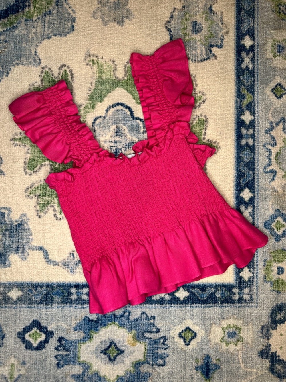 Hill House Ruffled Smocked Top